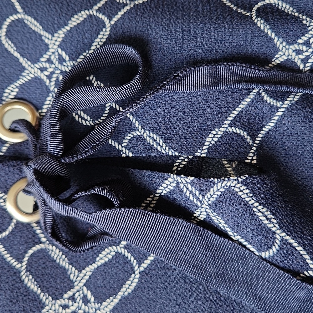Max Cocos Navy Chain Pattern Dress - Picture 3 of 7